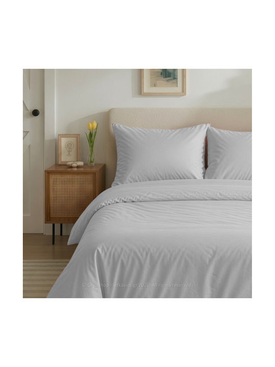 Casa Colori Pillowcase Set with Envelope Cover L.Grey 50x70cm.
