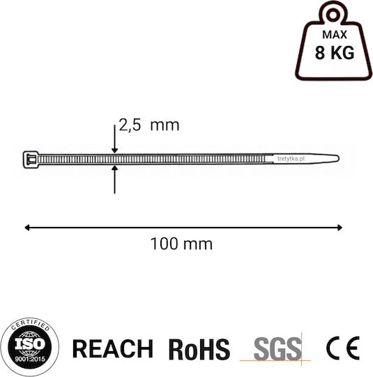 Tretytka Пластмасово Кабелно Дематично 100mmx2.5mm в Кафяв Цвят (1 бр)