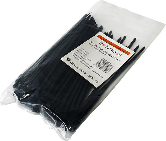 Tretytka Plastische Kabelbinder 150mmx3.6mm in Schwarz Farbe 100Stück