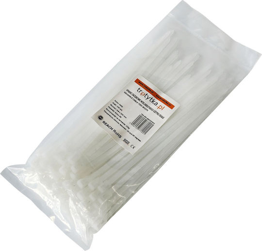 Tretytka Plastik Kabelbinder 200mmx4,8mm in Weiß Farbe (1Stück)