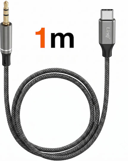 Linq Audio Cable Usb-c To Jack 3.5mm Car Radio Speaker Braided 1m Black