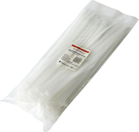 Tretytka Legătură Cablu Din Plastic 300mmx7.4mm În Culoare Albă 1 Buc
