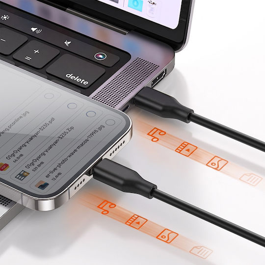 Linq Cablu USB-C la USB-C 80W 1.2m Magnetic Auto-înfășurare Negru