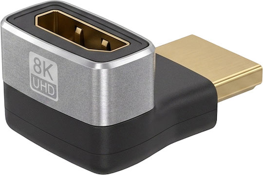Linq Video Konverter HDMI Zu HDMI 90° Geknickt 8K Ultra HD Auflösung Graue