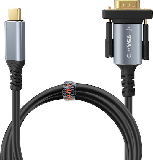 Linq Видео адаптер кабел USB-C към VGA 1.8m Full HD 1080p резолюция Черен