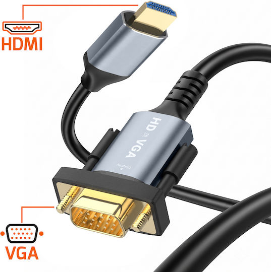 Linq Video Adapter Kabel HDMI Zu VGA 1.8m Full HD 1080p Auflösung Schwarz