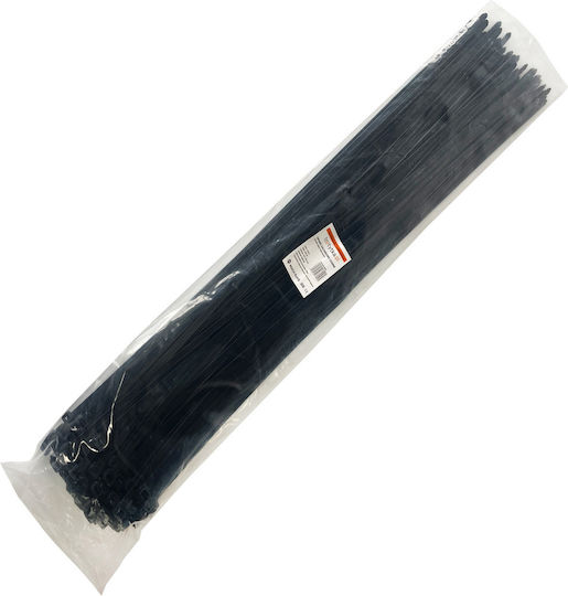 Tretytka Plastische Kabelbinder 750mmx9mm in Schwarz Farbe (100 Stück)