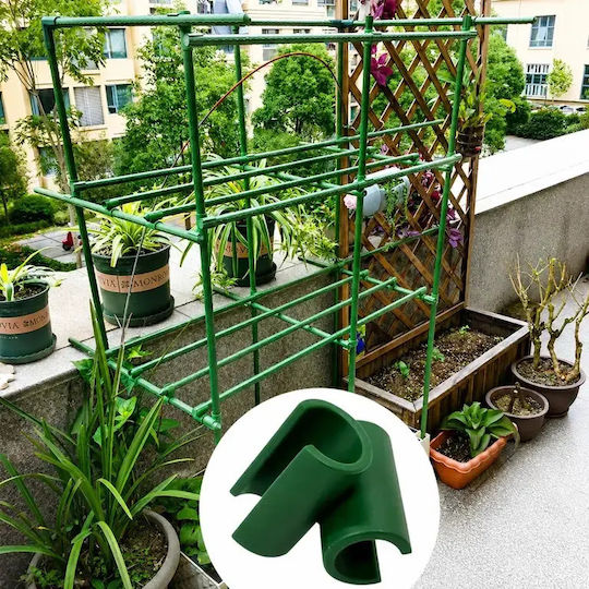 Set 10 Conectori Araci De Grădină Zola Structuri De Plante Tip Cruce 90° Suporturi 11 Mm Reutilizabile Verzi