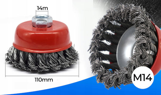 Perie De Sârmă Pentru Roată Frontală Fir Împletit M14 4" 100mm