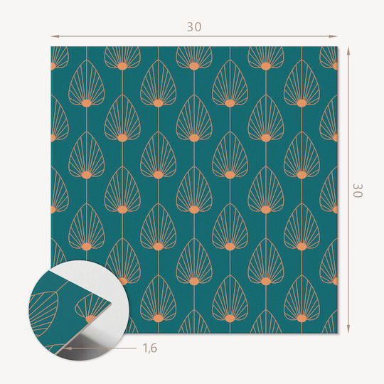 Wandsticker & Wandgemälde Vinyl Wanddekoration Modernes Innenraumdesign Blattmuster Kreise 9x30x30 cm