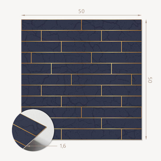 Vinyl Tile Set Wall Texture Brick Print 4x50x50 Pieces