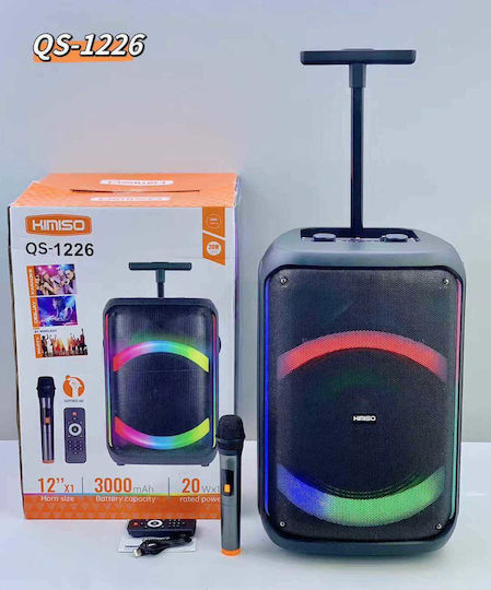 Kimiso Karaoke Lautsprecher mit Kabellosem Mikrofon und Lichteffekten QS-1226 260509 Schwarz