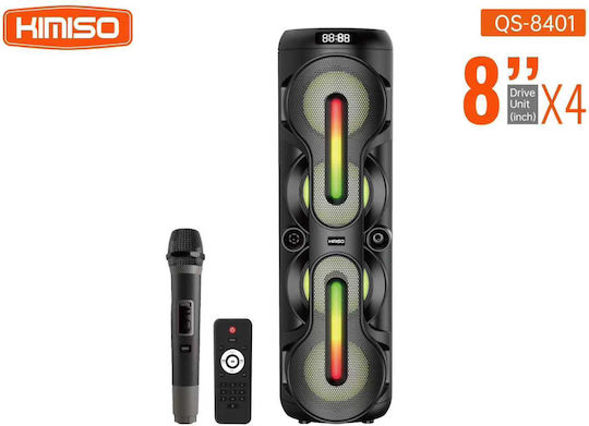 Kimiso Karaoke Speaker with Wireless Microphone and Lighting Effects QS-8401 260431 Black
