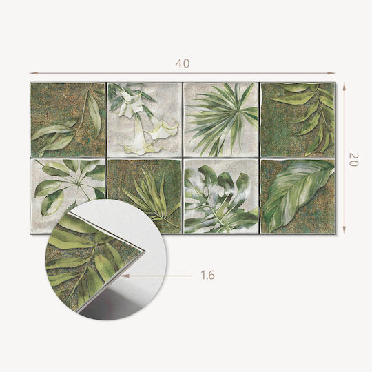 PVC Tile Pack Self Adhesive Design Sheets Bedroom Nature Mosaic 10x40x20 cm