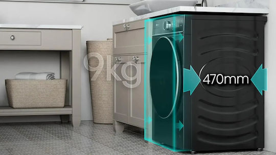 Hisense Waschmaschine 9kg 1400 Umdrehungen Schwarze WF5I9043BBFS