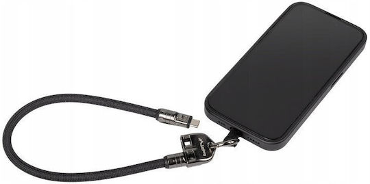 Lanberg Keychain Cable USB-C мъжки - USB-C 240W Черен 0.3m CA-CMCM-10LN-0003-BK