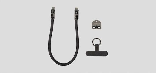 Lanberg Keychain Cable USB-C мъжки - USB-C 240W Черен 0.3m CA-CMCM-10LN-0003-BK