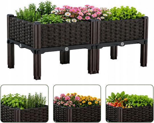 Ghiveci De Flori Din Plastic Maro 80x40x38cm