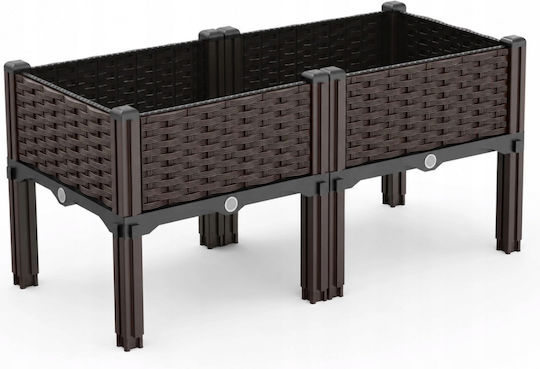 Ghiveci De Flori Din Plastic Maro 80x40x38cm