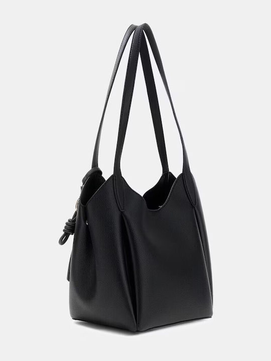 Melody Leather Women's Drawstring Bag Black