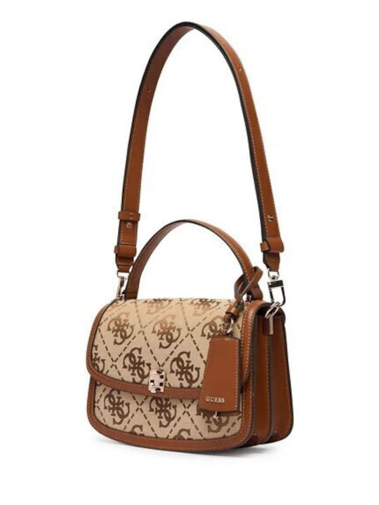 Latte Logo Set Damen Handtasche Klappe Tabac