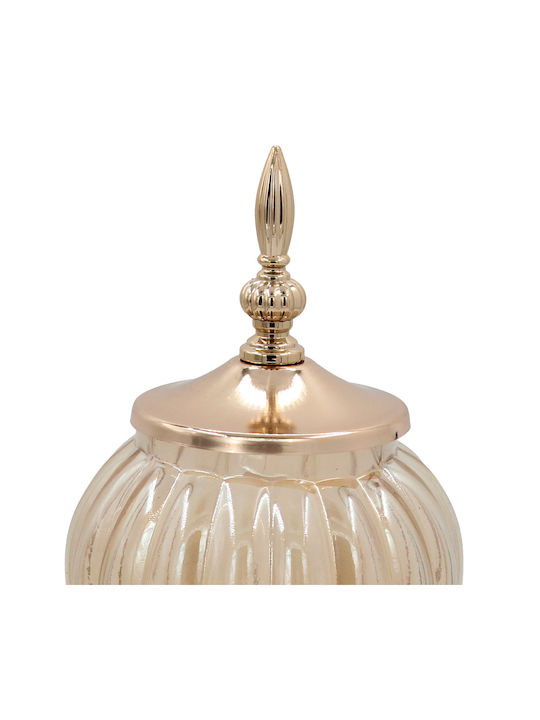 Keskor Glass Sweet Jar with Lid 16x16x33cm Gold