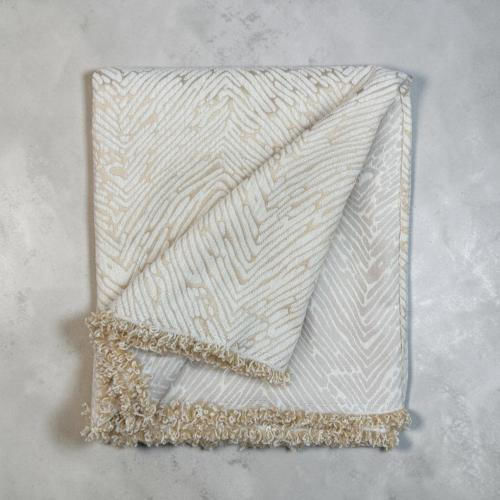 Linea Home Berre Throws Set 3 Pcs Chenille Ecru