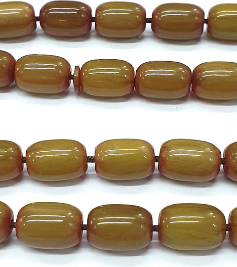 Roloi Komboloi Worry Beads with 33 Beads Made of Mastic Length 37cm Yellow