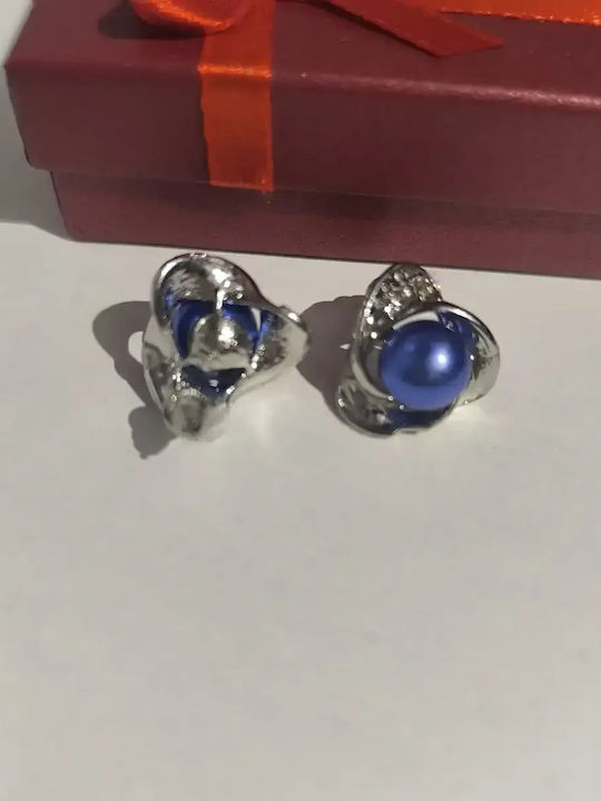 Kinzi Stahl Ohrringe mit Blauen Steinen