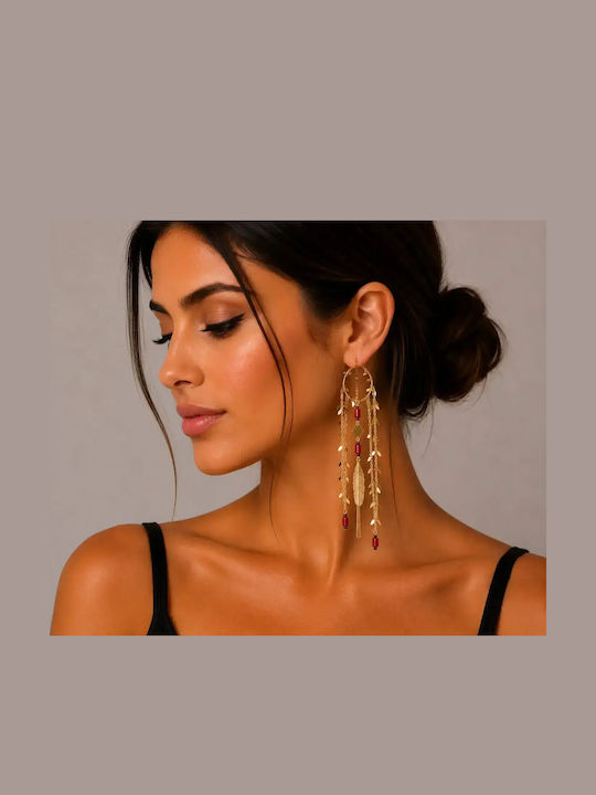 Kinzi Gold Plated Steel Dangle Earrings Kinzi Gold Plated Steel Dangle Earrings