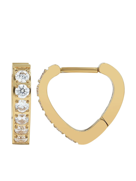 Akzent Earrings Hoops Made of Gold Plated Steel with Stones