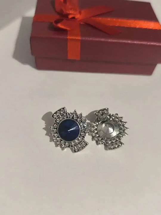 Kinzi Stahl Ohrringe mit Blauen Steinen