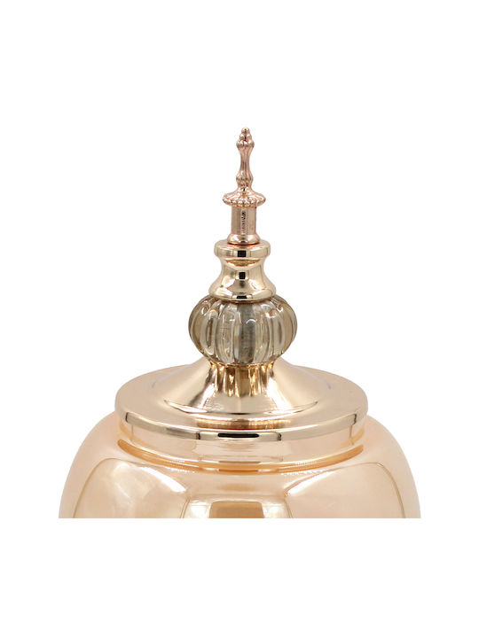 Keskor Sweet Jar Glass with Lid 16.5x16.5x34cm Gold