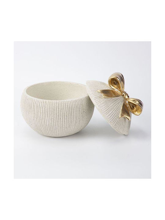 Glass Sweet Jar with Lid 15x15x14.5cm Gold