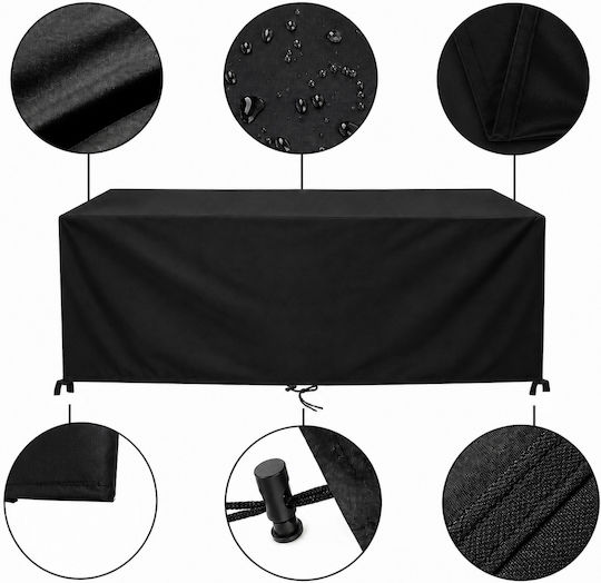 Husă Impermeabilă De Protecție Pentru Sala De Mese 245x160x100cm În Culoare Neagră