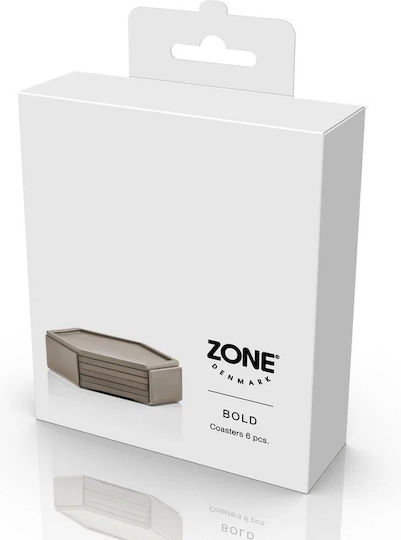 Zone Denmark Сервизи за чаши Пластмасови Със Стойка Кафяви 10x10cm 6бр