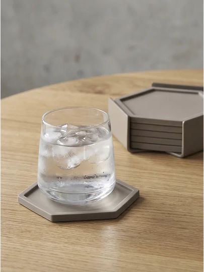 Zone Denmark Plastic Coaster with Stand Black 10x10cm 6 Pieces