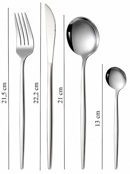 Zola Besteckset Edelstahl Silber 24 Stück