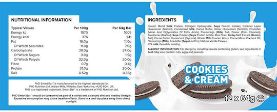 PhD Smart Protein Bars with 20gr Protein & Flavour Variety 12x64gr