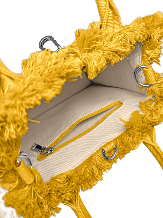 Feel & Touch Caribbean Fabric Beach Bag Yellow
