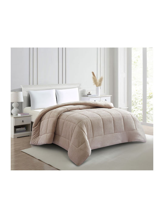 Liolios Home Sherpa Comforter Semi Double 180x240cm Sahara Beige