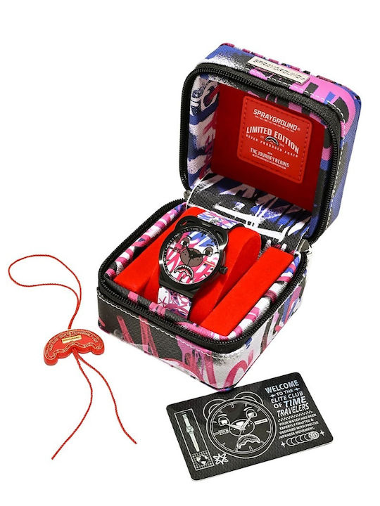 Sprayground Ανδρικό Ρολόι Μπαταρίας με Λευκό Καουτσούκ Λουράκι