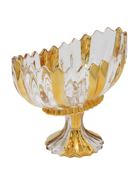 Keskor Keskor Dekorative Schale Glas Gold 28x14x21cm