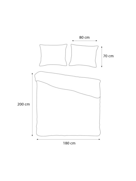 Darymex Set Huse Pentru Pilote 100% Bumbac 180x200cm Semidublu Cu Față De Pernă Gri Maro