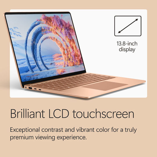 Microsoft Surface 13.8" Touchscreen 120Hz (Snapdragon-X2 Elite/16GB/512GB SSD/W11 Home) 8th Edition, Dune (US Keyboard)