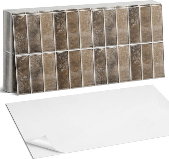 Vinyl Floor Sticker Vertical Weave Tiles Print 10x40x20 Pieces