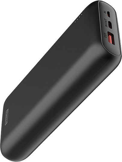 123accu Power Bank 20000mAh 20W με Θύρα USB-A και Θύρα USB-C Power Delivery Μαύρο