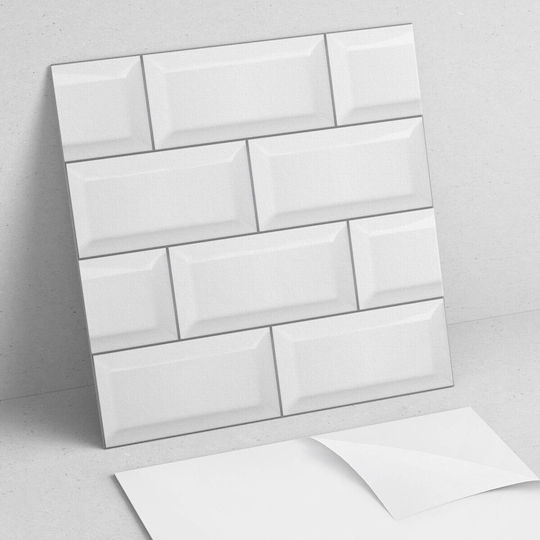 Easy Installation Vinyl Tile Set 4x50x50 Cm Brick Pattern