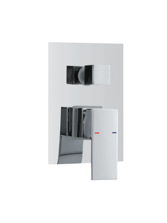 Vinci Cube Ii Built-in Mixer & Shower Head Set for Shower Silver