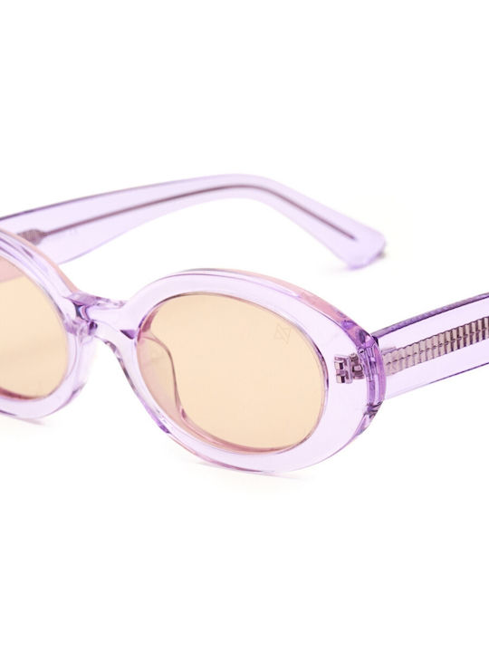 AV Sunglasses Coco Unisex Sonnenbrillen mit Lila Horn umrandetem Rahmen und Lila Gläser
